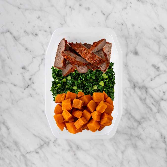 100g Smokey BBQ Steak 150g Kale 250g Smokey Pumpkin