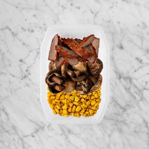 100g Smokey BBQ Steak 250g Mushrooms 50g Corn