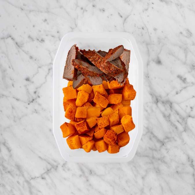 100g Smokey BBQ Steak 200g Rosemary Baked Sweet Potato 250g Rosemary Baked Sweet Potato