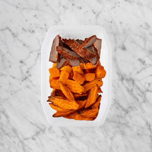 100g Smokey BBQ Steak 250g Rosemary Baked Sweet Potato 100g Sweet Potato Fries