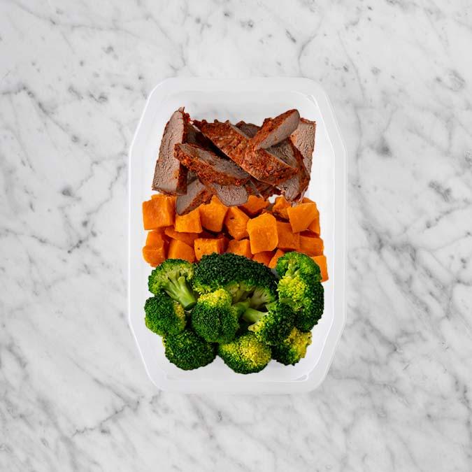 200g Smokey BBQ Steak 100g Smokey Pumpkin 100g Broccoli