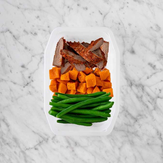 100g Smokey BBQ Steak 150g Smokey Pumpkin 100g Green Beans