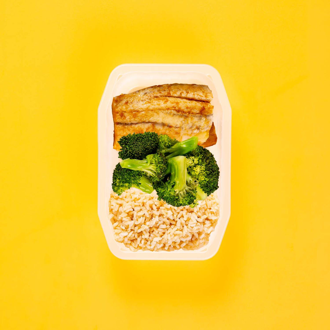 100g Barramundi 100g Broccoli 50g Brown Rice