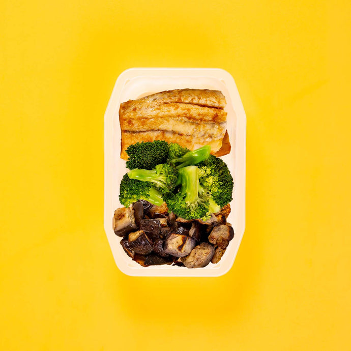 100g Barramundi 100g Broccoli 100g Miso Eggplant