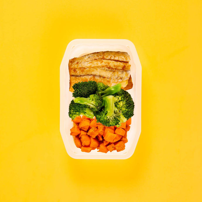 100g Barramundi 100g Broccoli 50g Rosemary Baked Sweet Potato