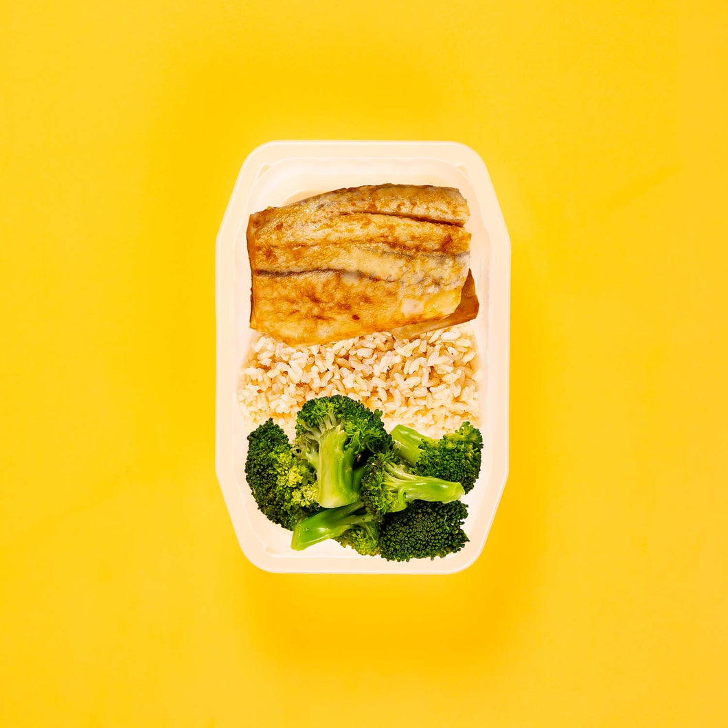 100g Barramundi 100g Brown Rice 100g Broccoli