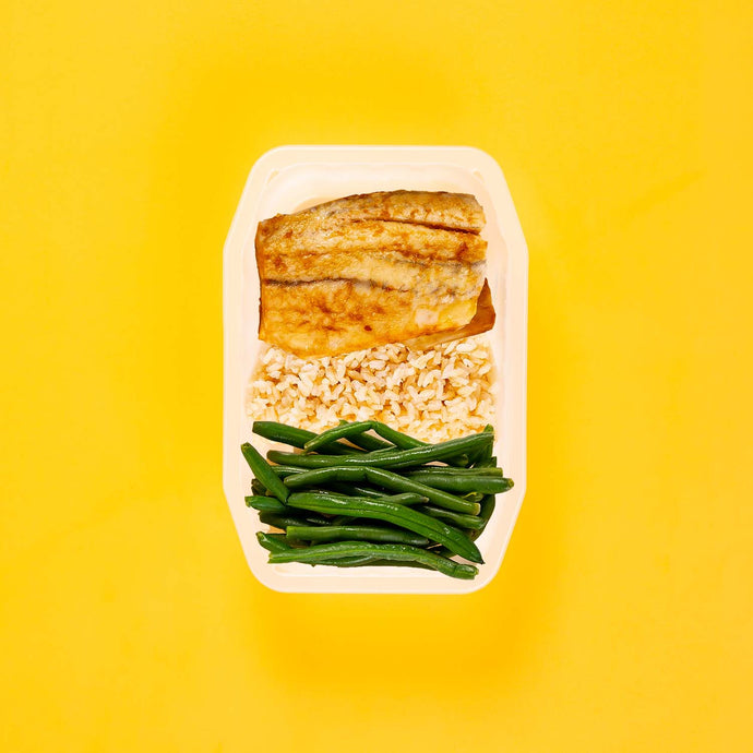 200g Barramundi 100g Brown Rice 100g Green Beans