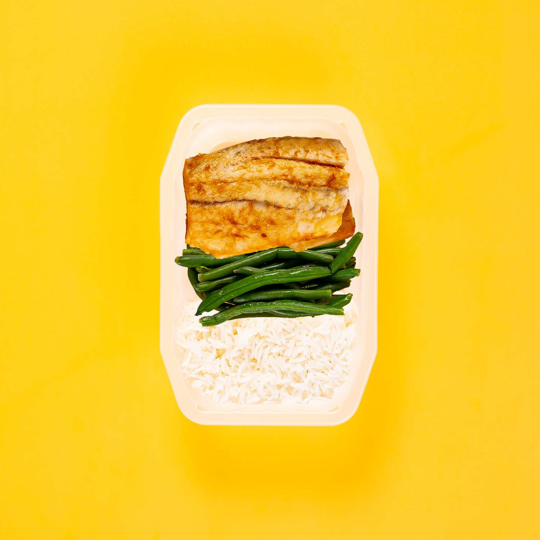 100g Barramundi 50g Green Beans 150g Basmati Rice