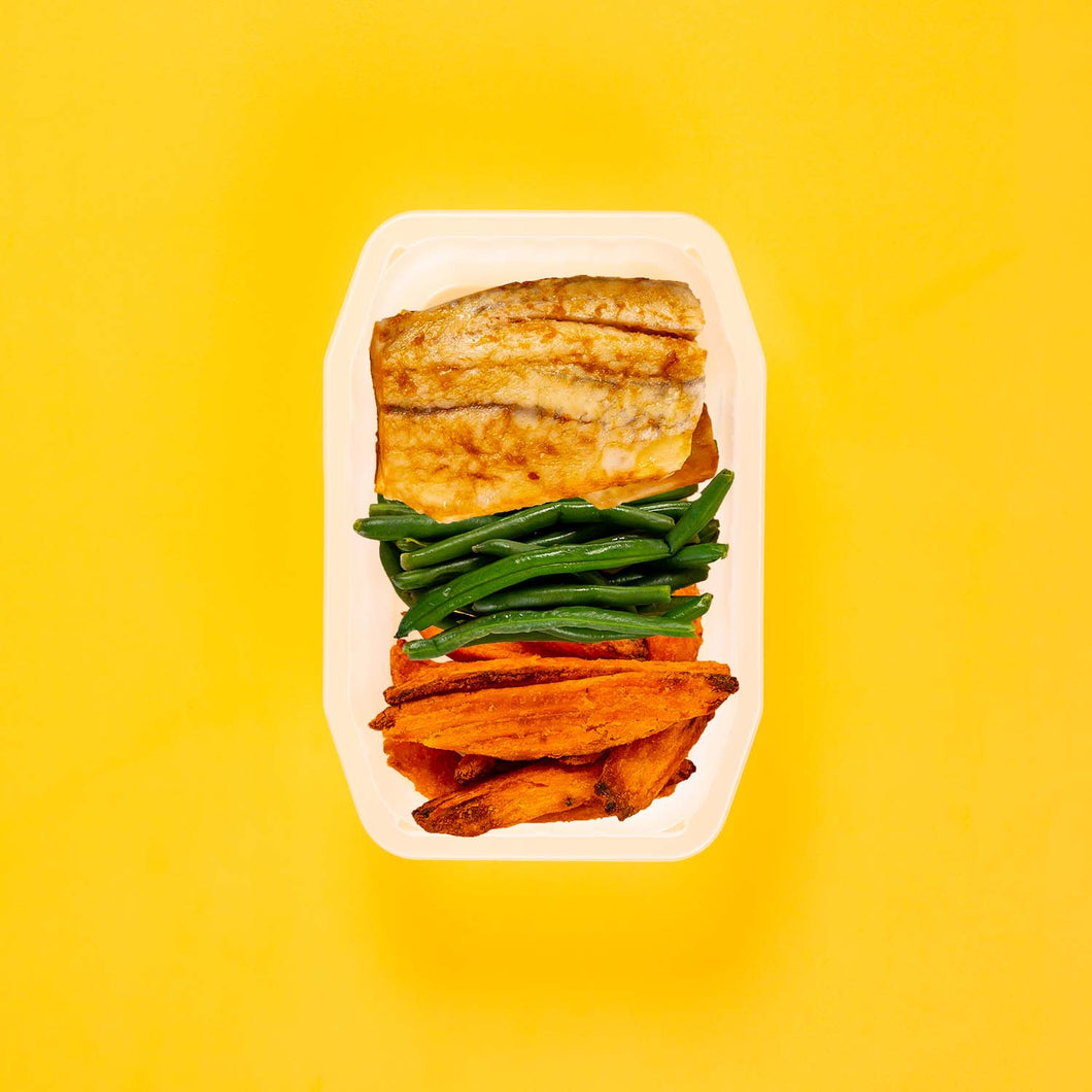 100g Barramundi 100g Green Beans 100g Sweet Potato Wedges