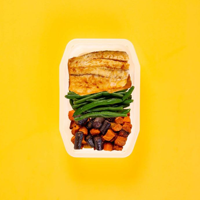 100g Barramundi 100g Green Beans 100g Tri Baked Carrots