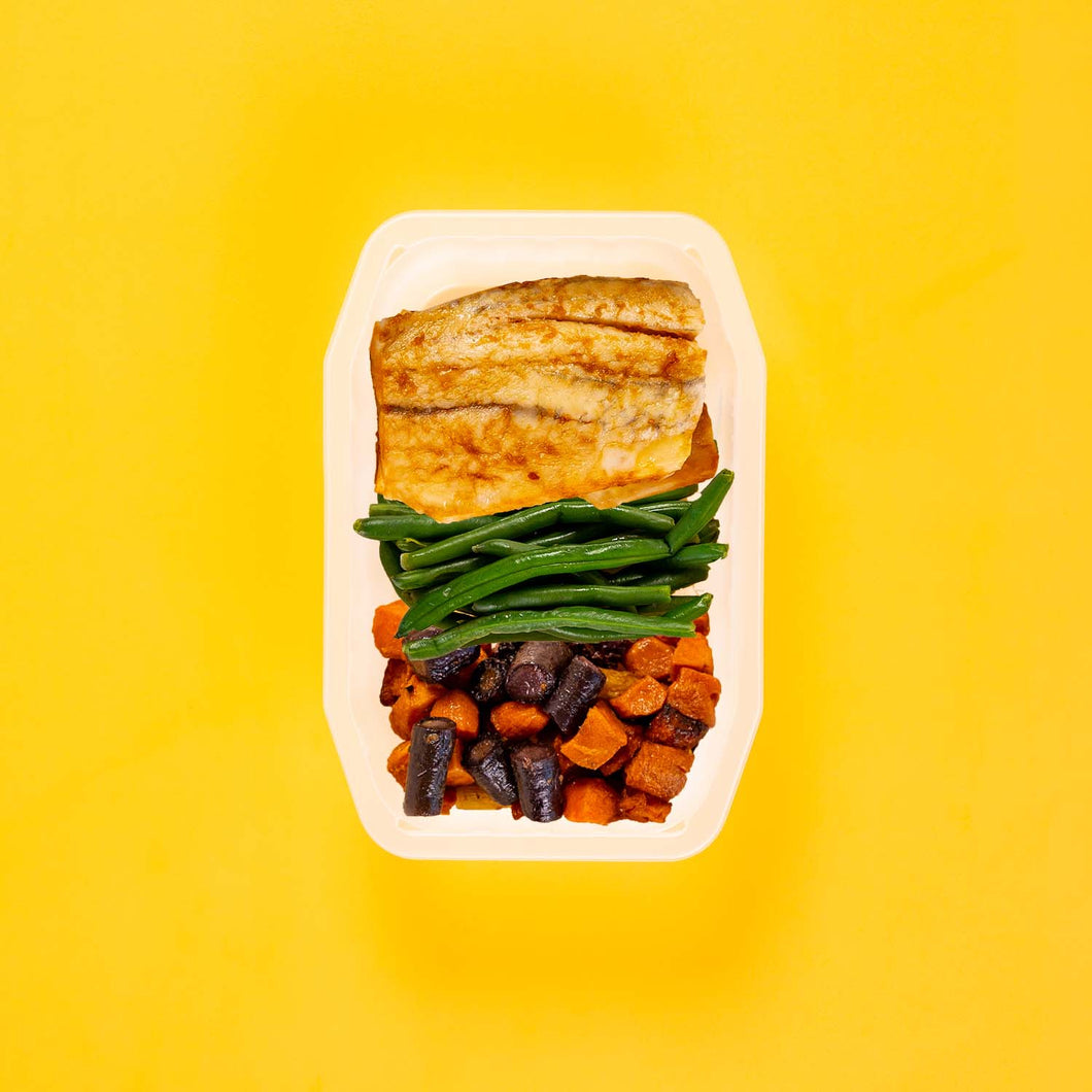 100g Barramundi 100g Green Beans 100g Tri Baked Carrots
