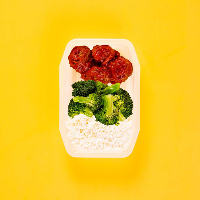 100g Beef Meatballs 100g Broccoli 100g Basmati Rice