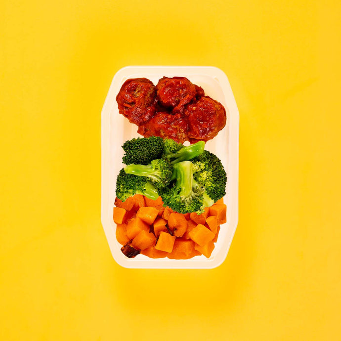 200g Beef Meatballs 100g Broccoli 100g Coconut Pumpkin