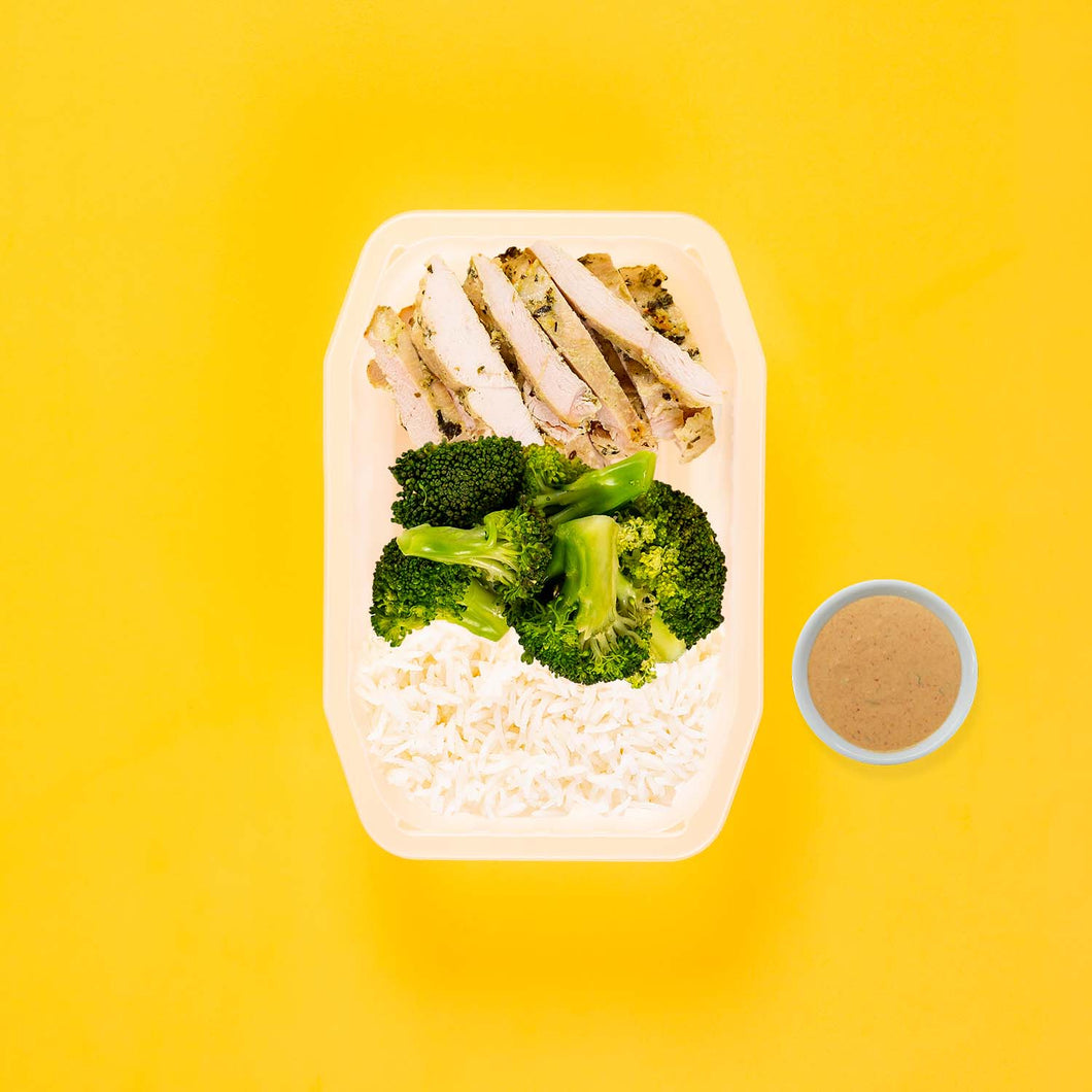 100g Garlic Herb Chicken Breast 100g Broccoli 100g Basmati Rice Butter Chicken Sauce