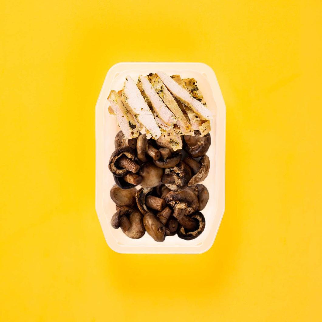 200g Garlic Herb Chicken Breast 200g Mushrooms 100g Mushrooms