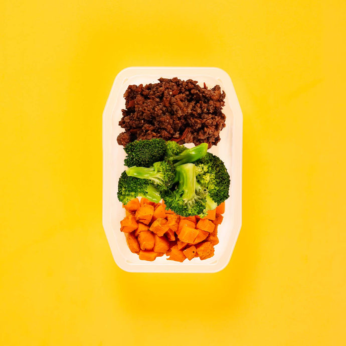 100g Lamb Moussaka 100g Broccoli 50g Rosemary Baked Sweet Potato