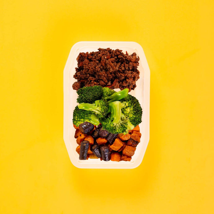 100g Lamb Moussaka 100g Broccoli 100g Tri Baked Carrots