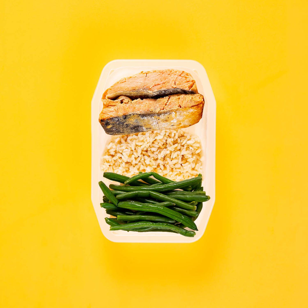100g Miso Salmon 100g Brown Rice 100g Green Beans