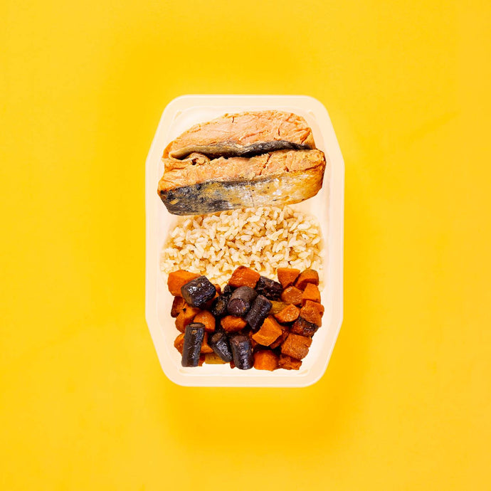 200g Miso Salmon 200g Brown Rice 100g Tri Baked Carrots