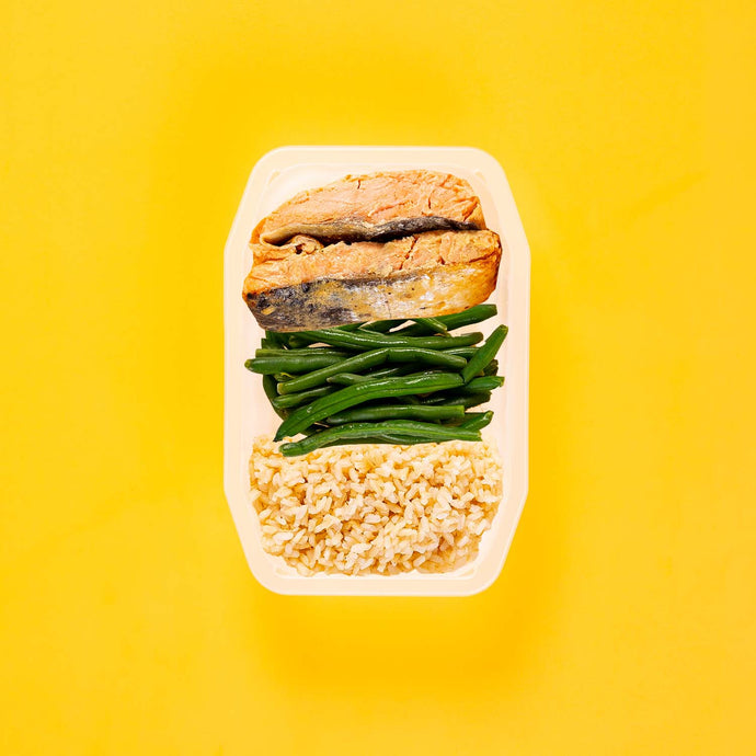 100g Miso Salmon 100g Green Beans 100g Brown Rice