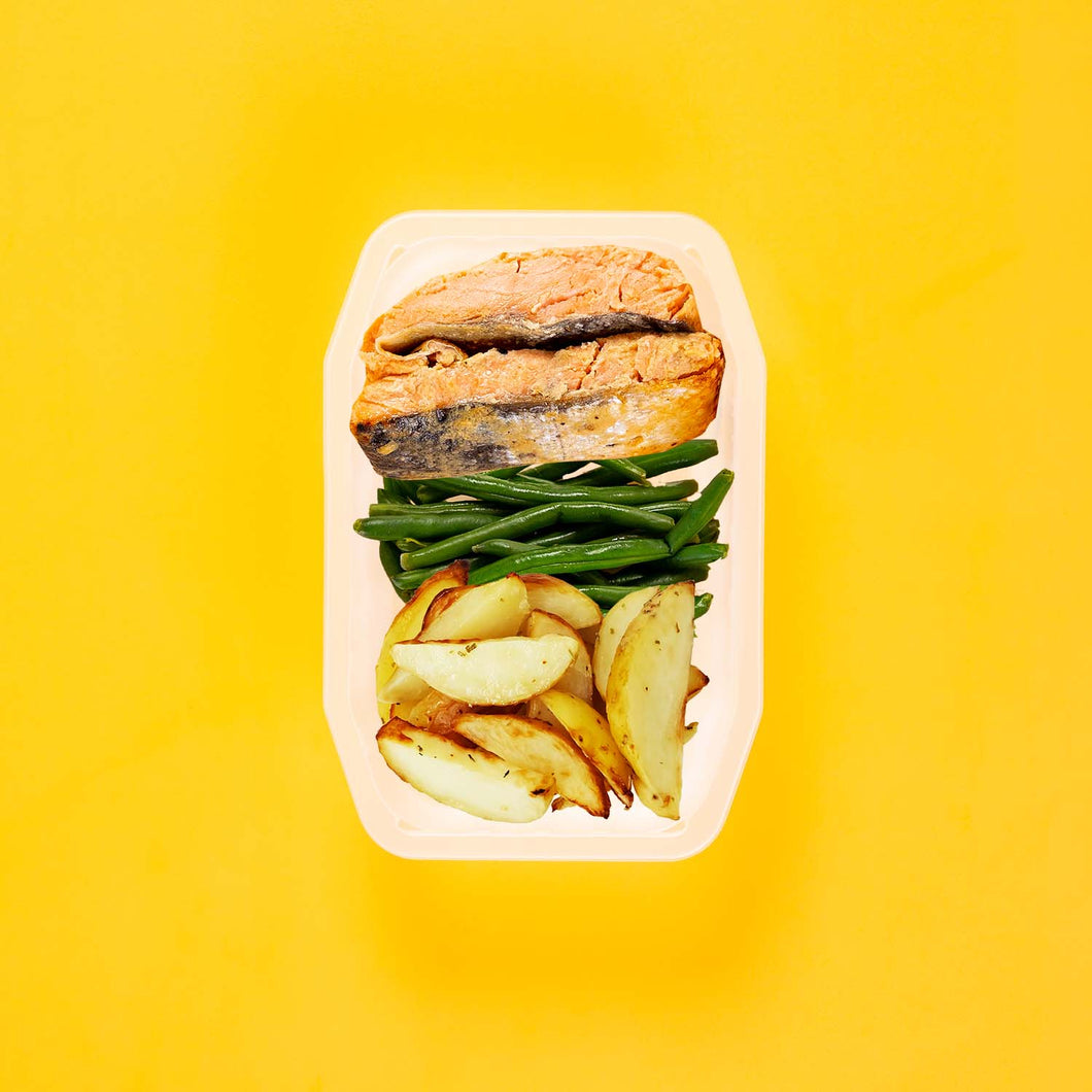 100g Miso Salmon 100g Green Beans 100g Roast Chat Potato