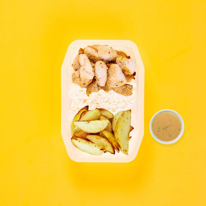 100g Quinoa Chicken Tenders 100g Basmati Rice 100g Roast Chat Potato Satay Sauce