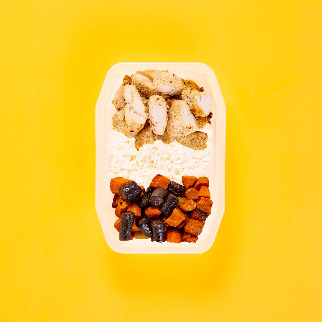 100g Quinoa Chicken Tenders 50g Basmati Rice 100g Tri Baked Carrots