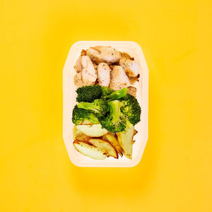 100g Quinoa Chicken Tenders 100g Broccoli 100g Roast Chat Potato