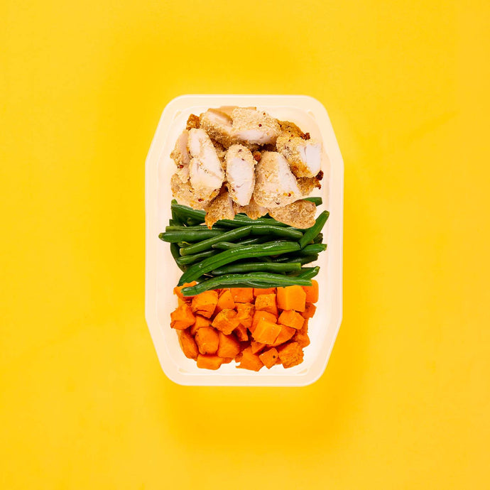 100g Quinoa Chicken Tenders 100g Green Beans 100g Rosemary Baked Sweet Potato