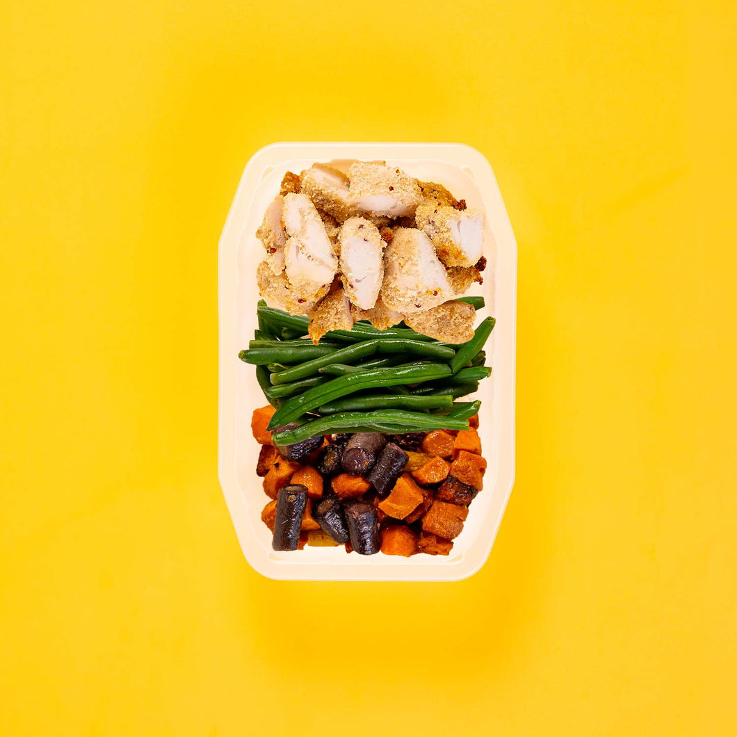 100g Quinoa Chicken Tenders 100g Green Beans 100g Tri Baked Carrots