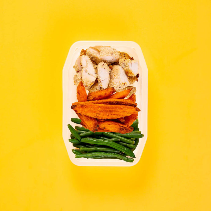 100g Quinoa Chicken Tenders 50g Sweet Potato Wedges 50g Green Beans
