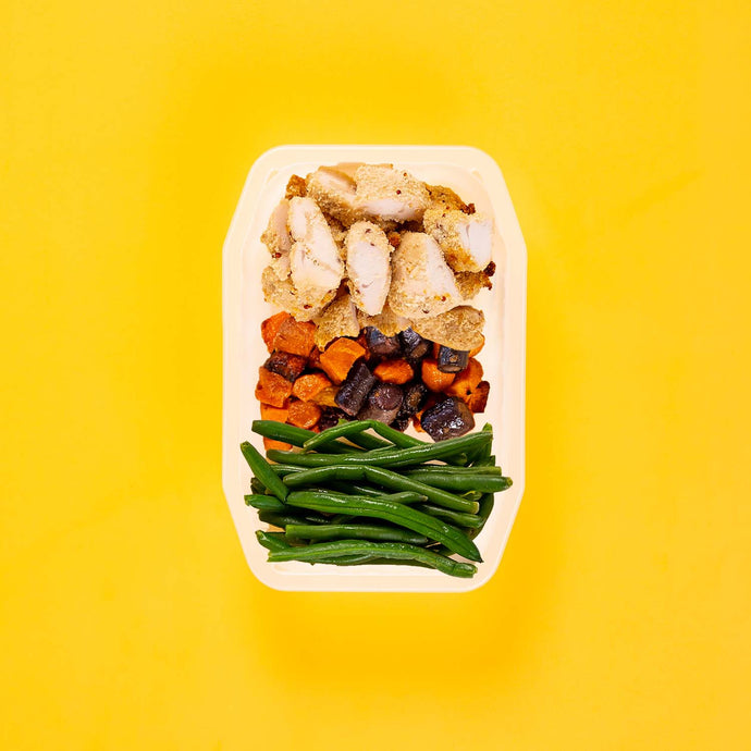 100g Quinoa Chicken Tenders 100g Tri Baked Carrots 100g Green Beans