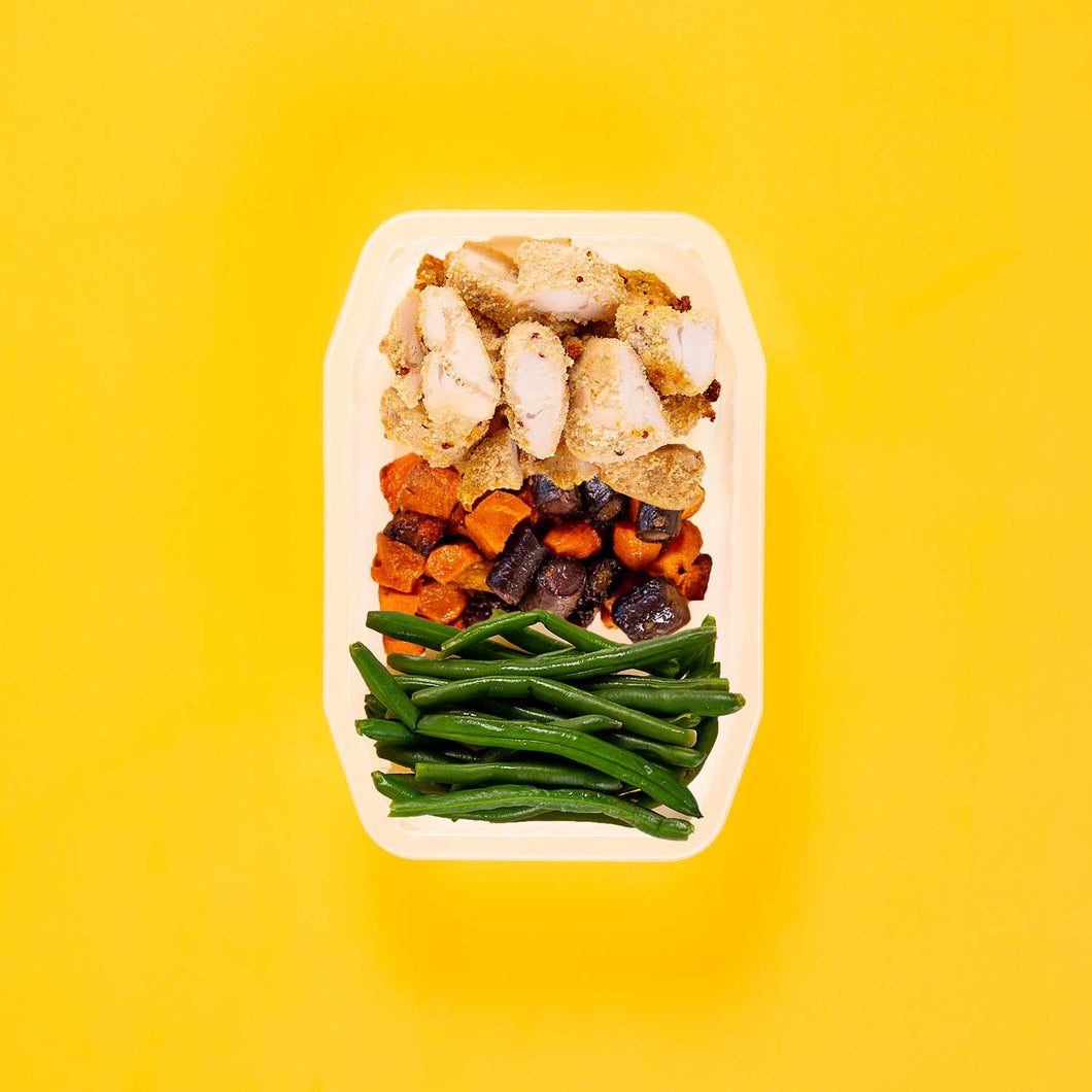100g Quinoa Chicken Tenders 100g Tri Baked Carrots 100g Green Beans