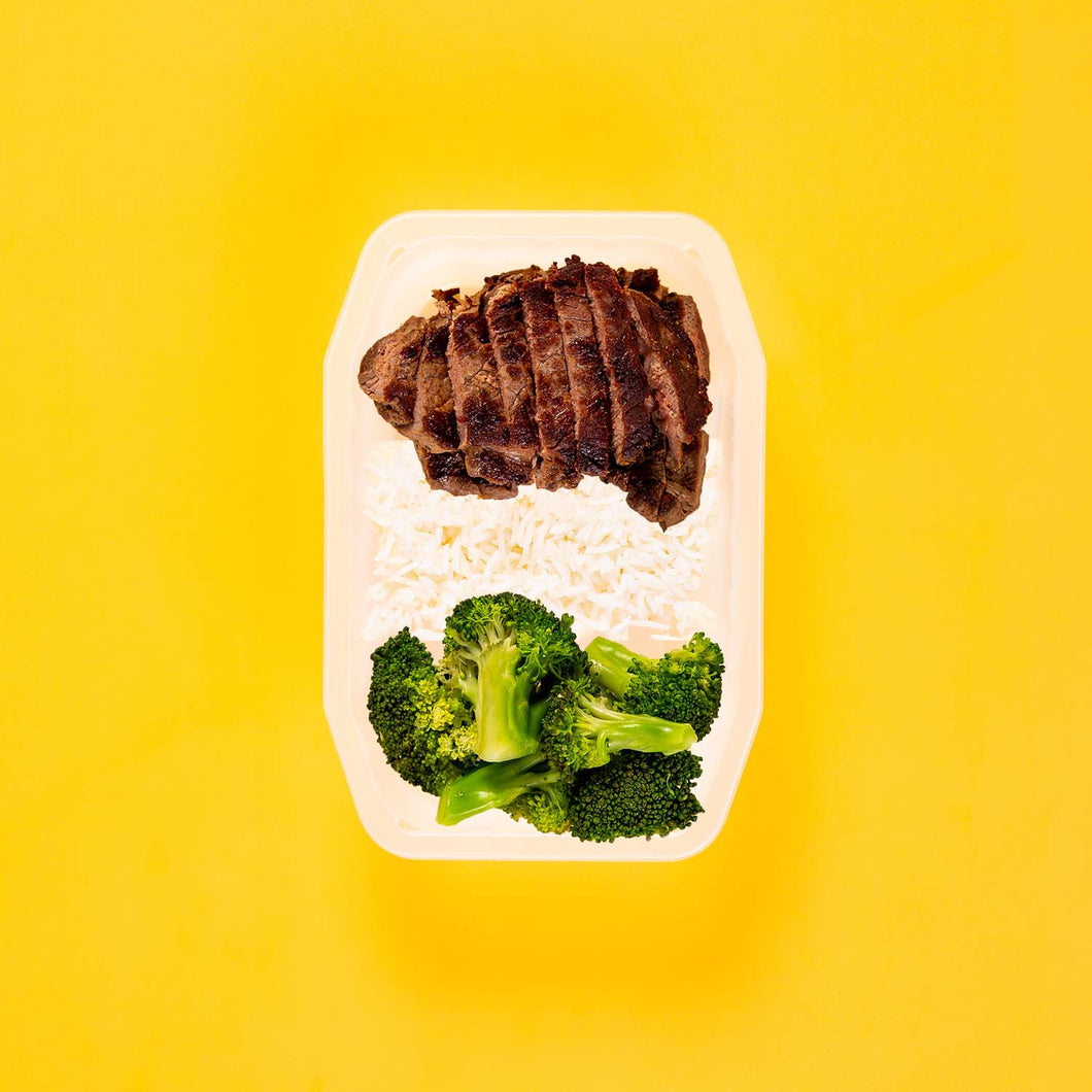 100g Rump Steak 100g Basmati Rice 50g Broccoli