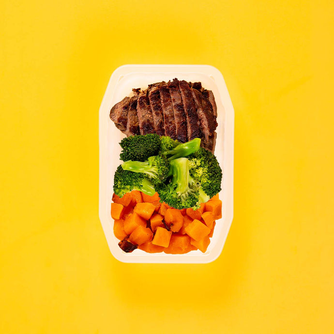 100g Rump Steak 150g Broccoli 150g Coconut Pumpkin