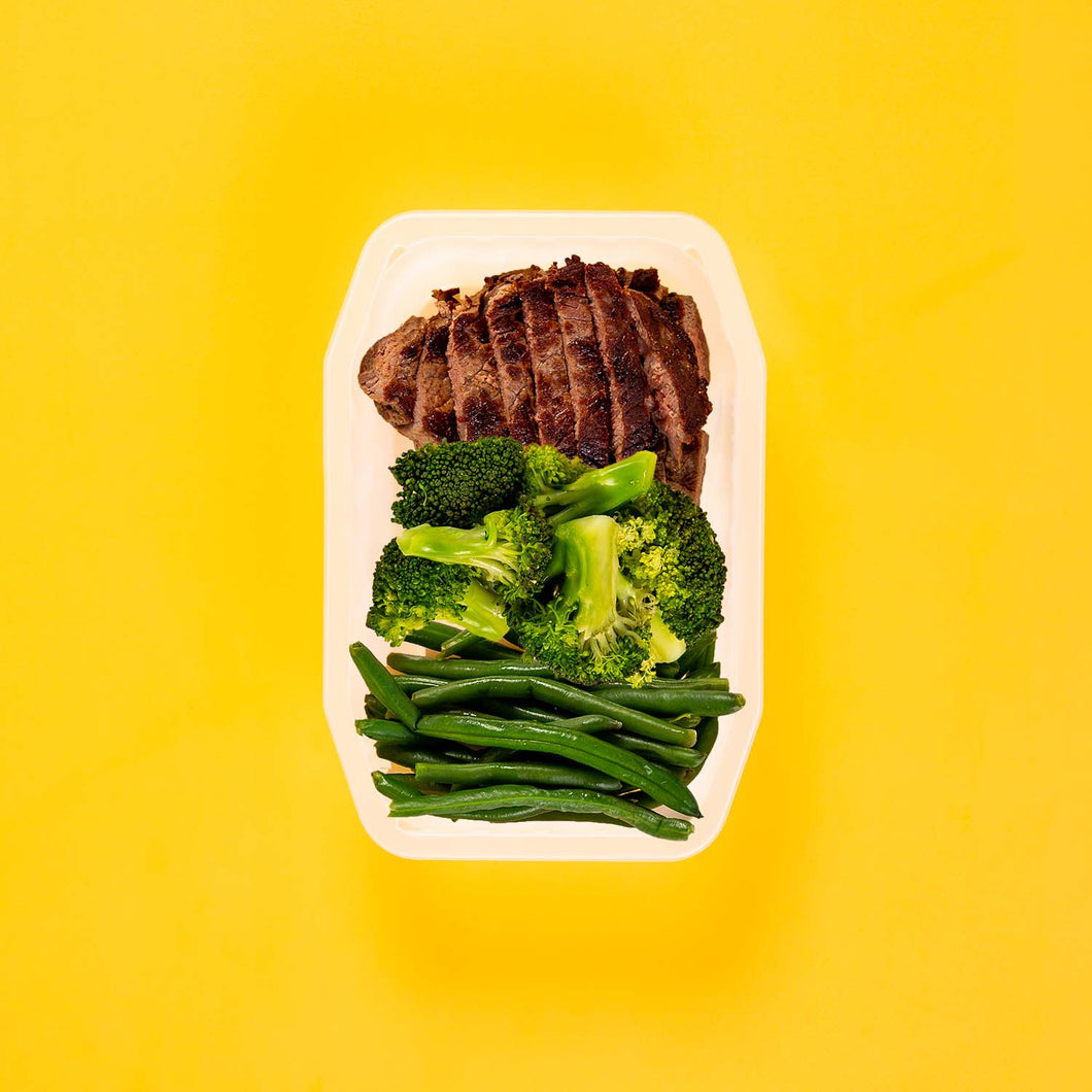 100g Rump Steak 100g Broccoli 100g Green Beans