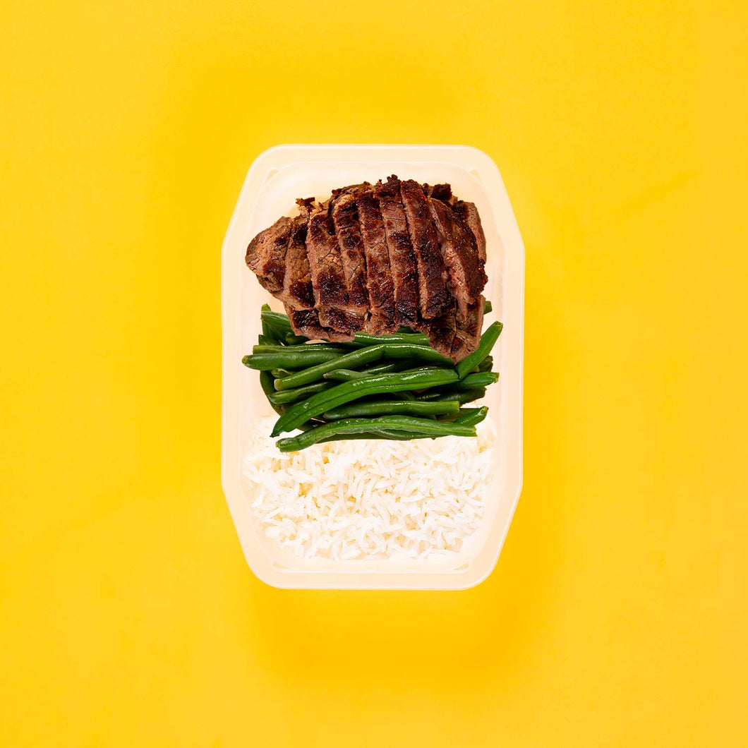 100g Rump Steak 100g Green Beans 100g Basmati Rice
