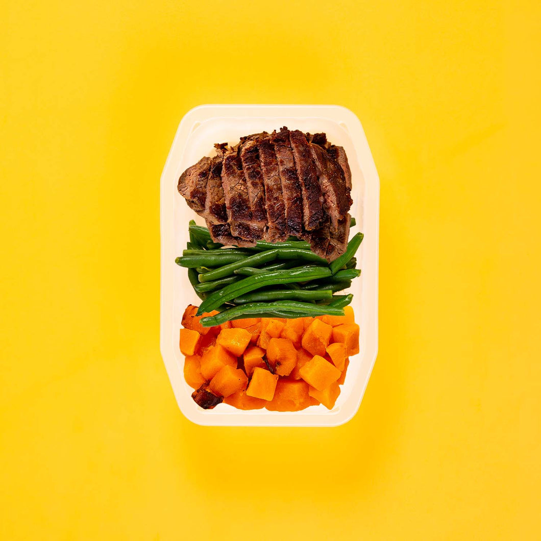100g Rump Steak 100g Green Beans 100g Coconut Pumpkin