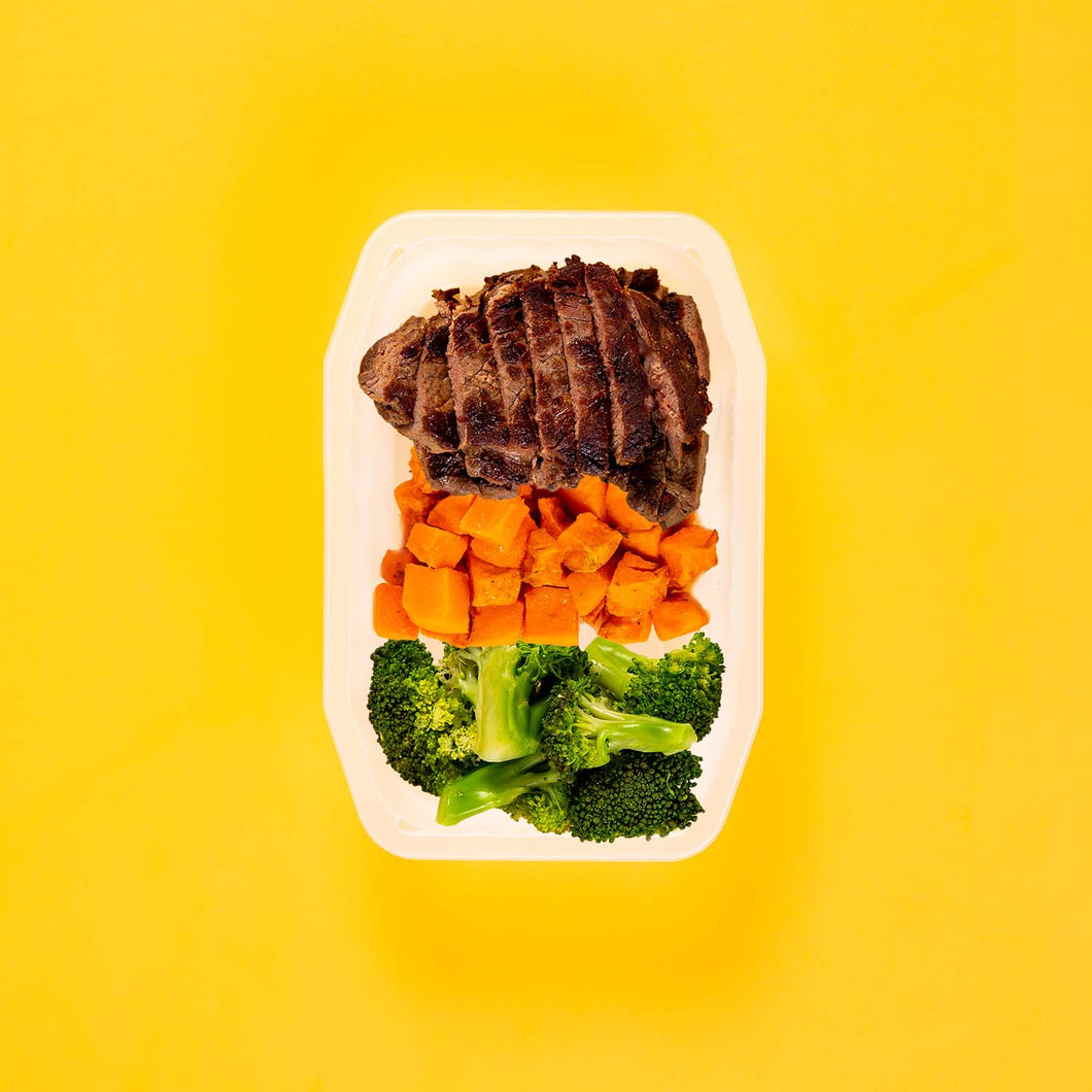 100g Rump Steak 100g Rosemary Baked Sweet Potato 100g Broccoli