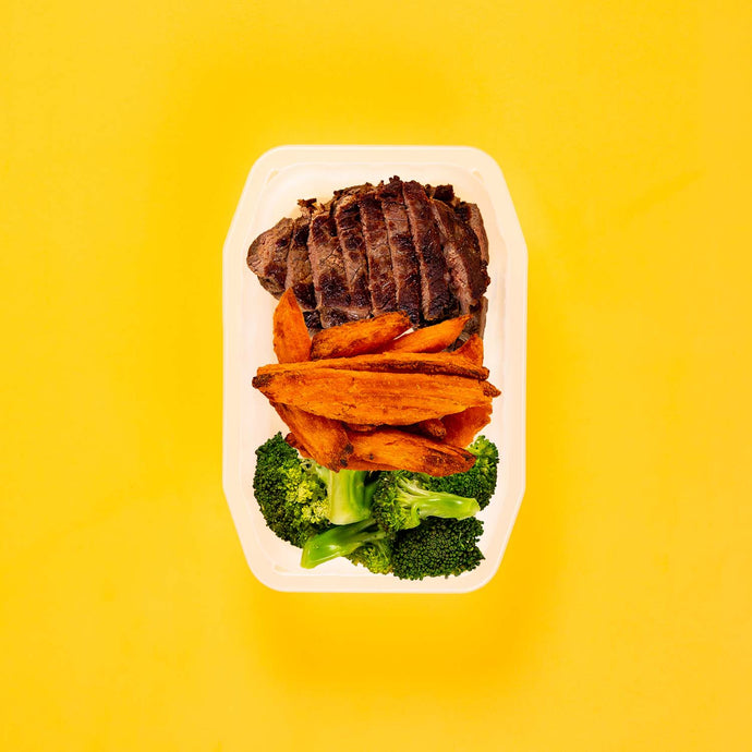 100g Rump Steak 100g Sweet Potato Wedges 100g Broccoli